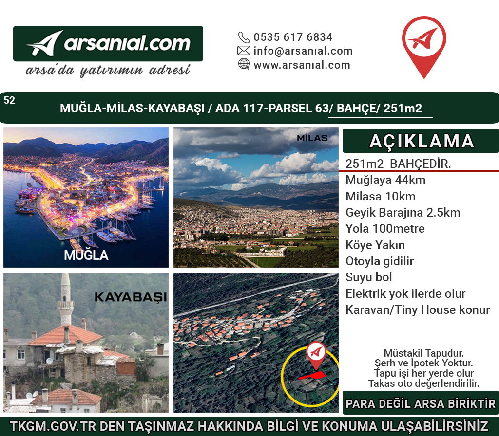Muğla-Milas-Kayabaşı-Satılık-251m2Bahçe