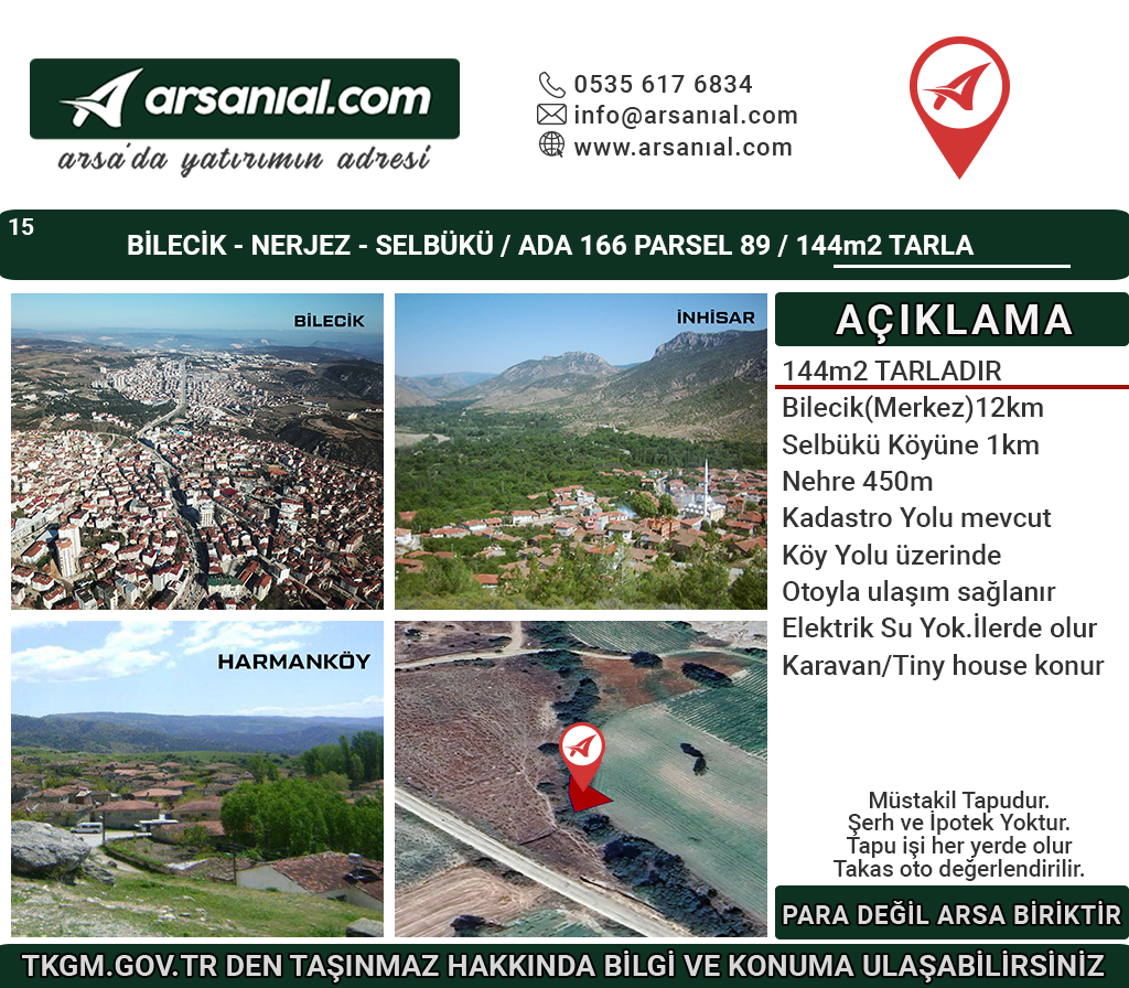 Bilecik-Söğüt-Dudaş Satılık 51m2 Bahçe
